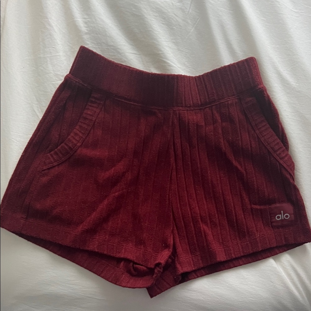 ALO Yoga Women's Deep Red Athletic Shorts